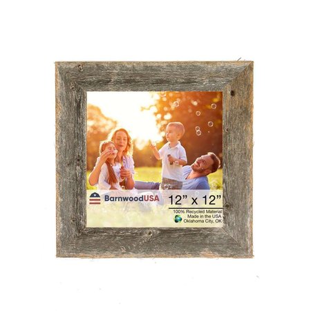 BARNWOODUSA Rustic Farmhouse Reclaimed 12x12 Picture Frame (Weathered Gray) 672713210634